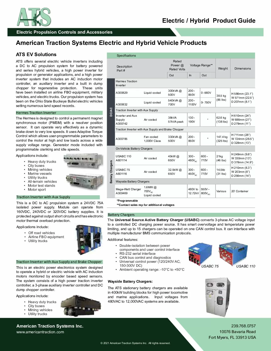 Electric & Hybrid Line Card Brochure
